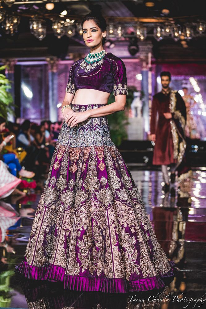 Photo of Purple velvet lehenga by Manish Malhotra 2016 bridal