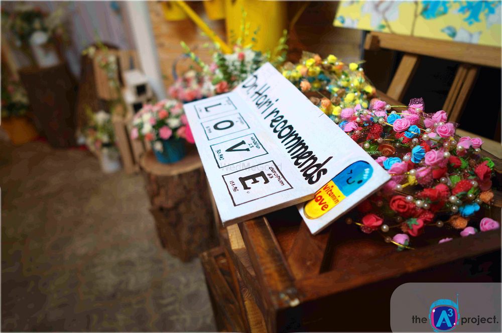 Photo of Fun Personalised Placard with Floral Arrangement