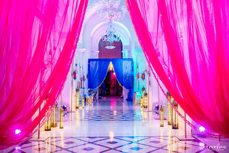 Photo of entrance decor with drapes and props moroccan theme decor