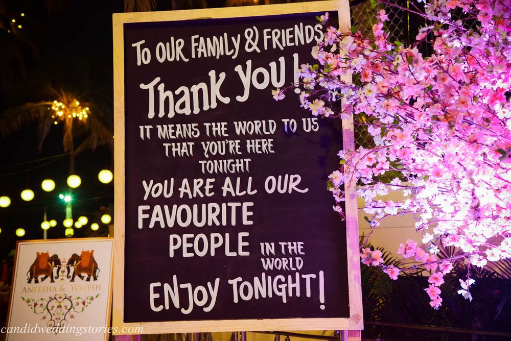 Photo of Personalised Thank You Message Board with Pink Flowers