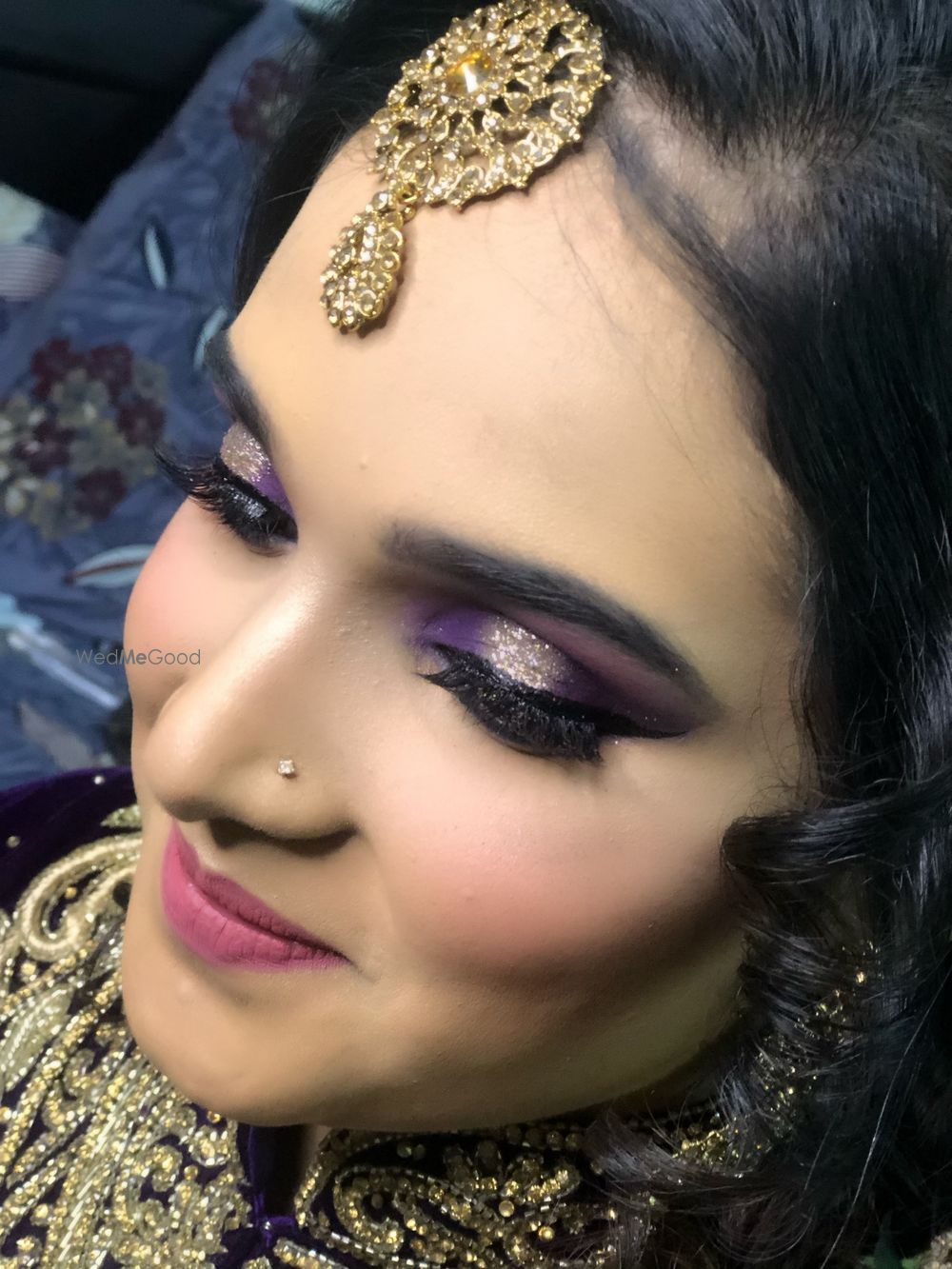 Photo From purple n gold halo with bridal messy braid hair  - By Get Sparkled by Aenaz Khan 