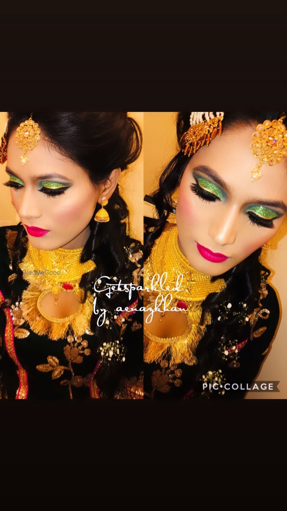 Photo From green mehendi look with gold liner  - By Get Sparkled by Aenaz Khan 