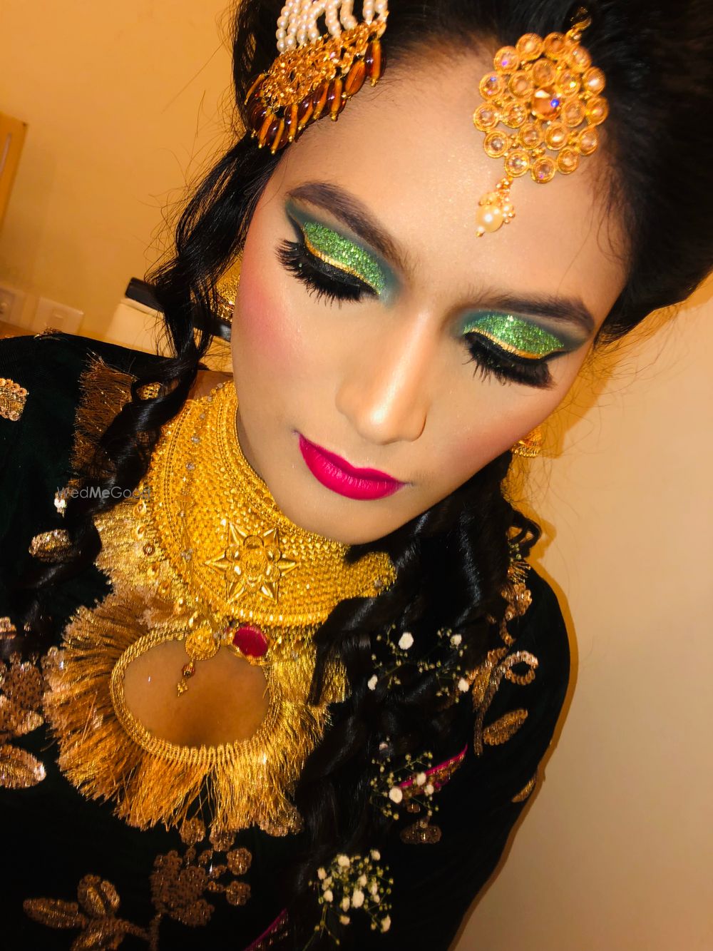 Photo From green mehendi look with gold liner  - By Get Sparkled by Aenaz Khan 