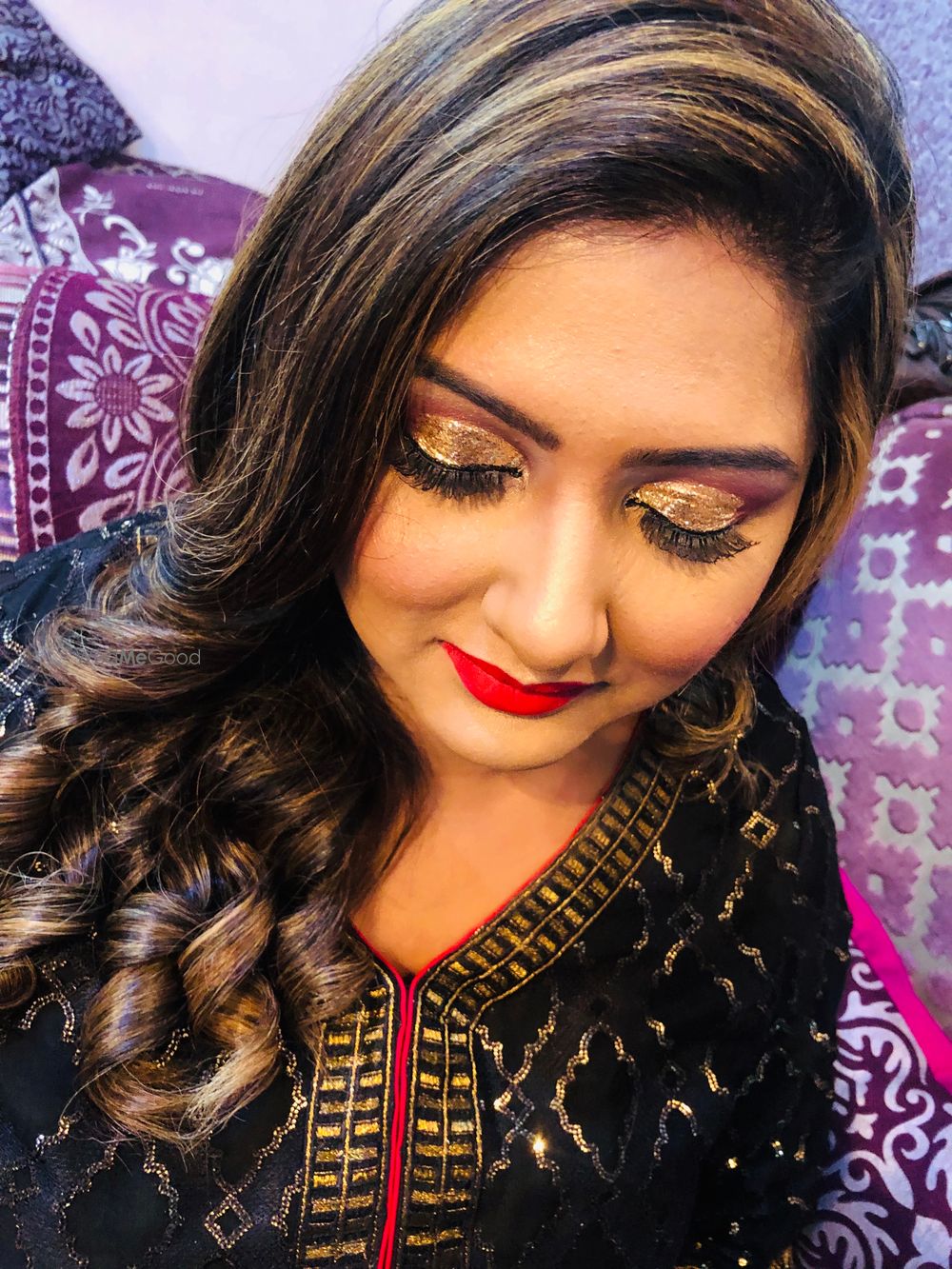 Photo From holographic gold glitter with pop of maroon  - By Get Sparkled by Aenaz Khan 