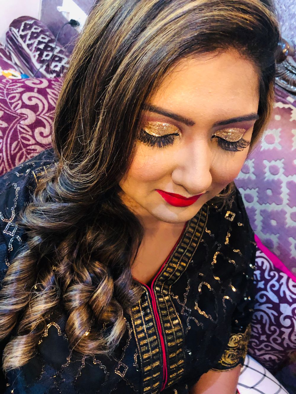 Photo From holographic gold glitter with pop of maroon  - By Get Sparkled by Aenaz Khan 