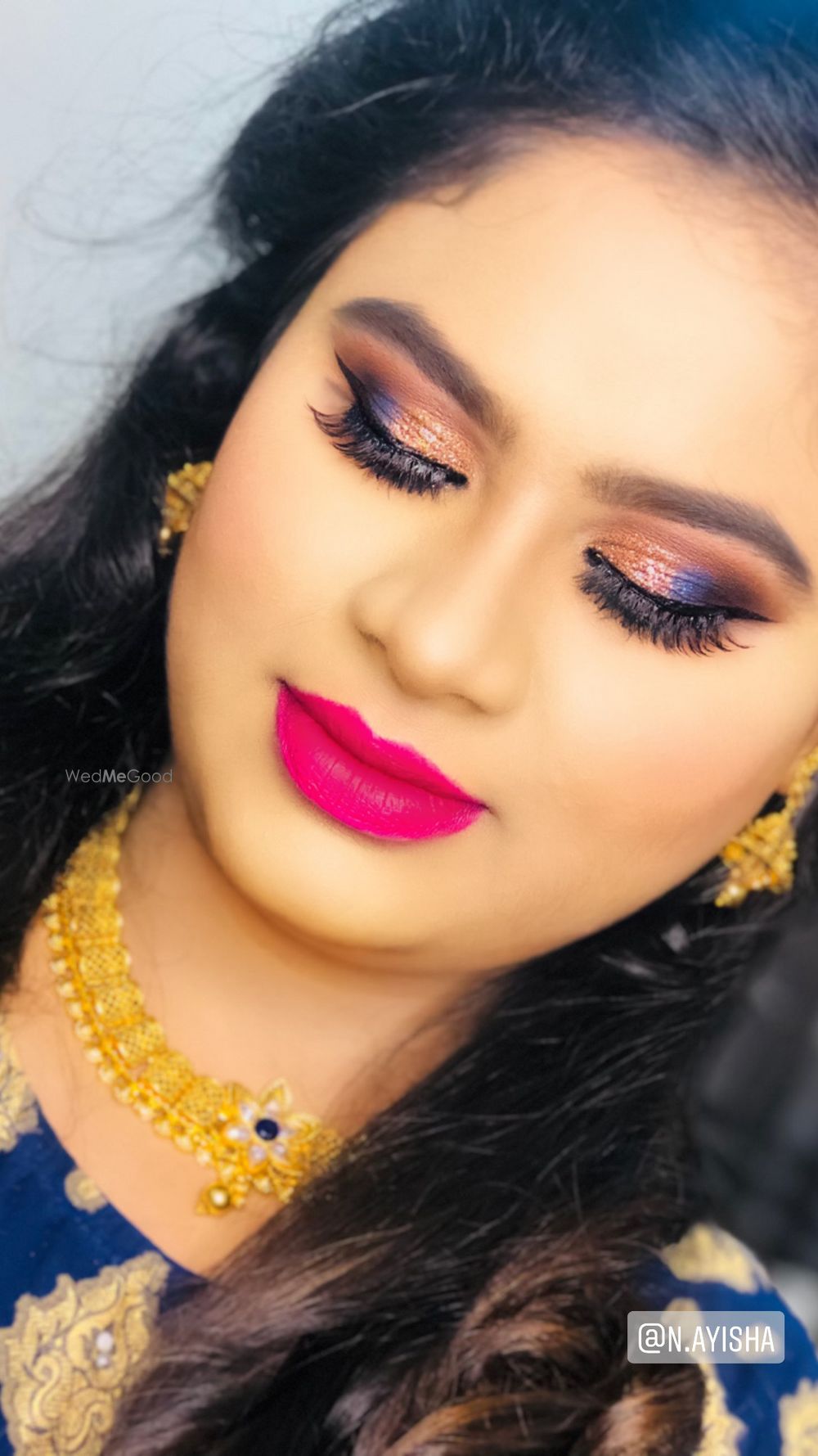 Photo From blue n gold glitter smokey look  - By Get Sparkled by Aenaz Khan 