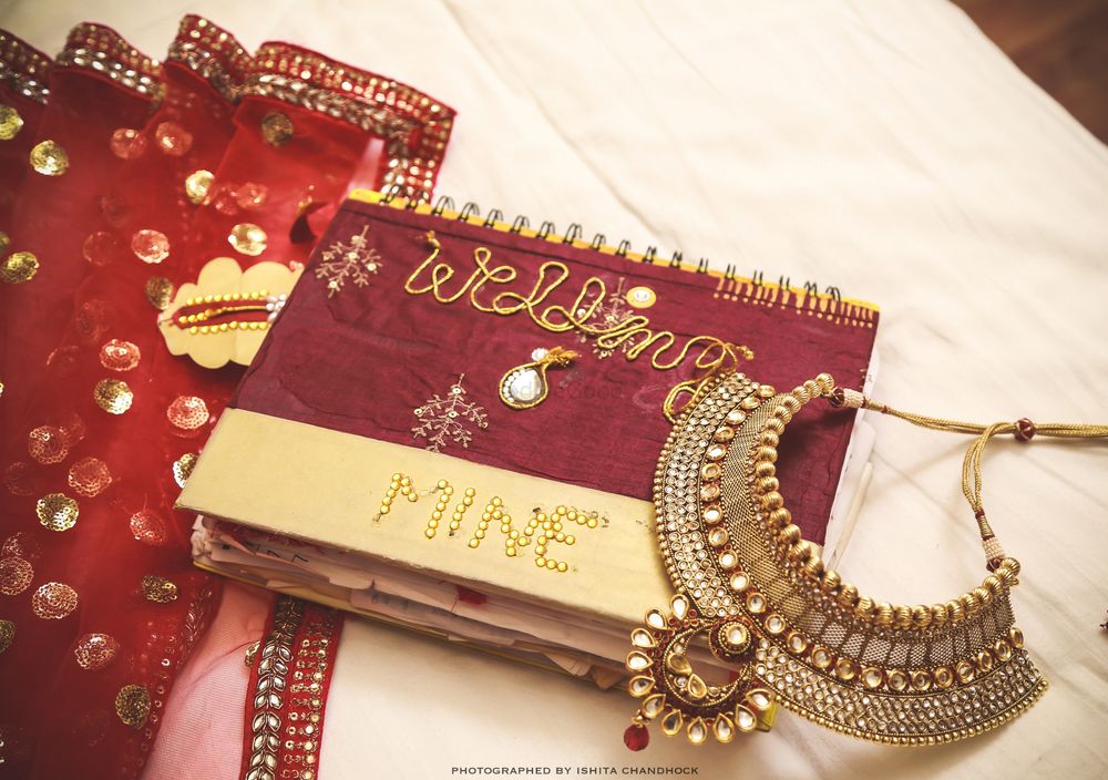 Photo of Personalised Maroon Bridal Journal with Trousseau