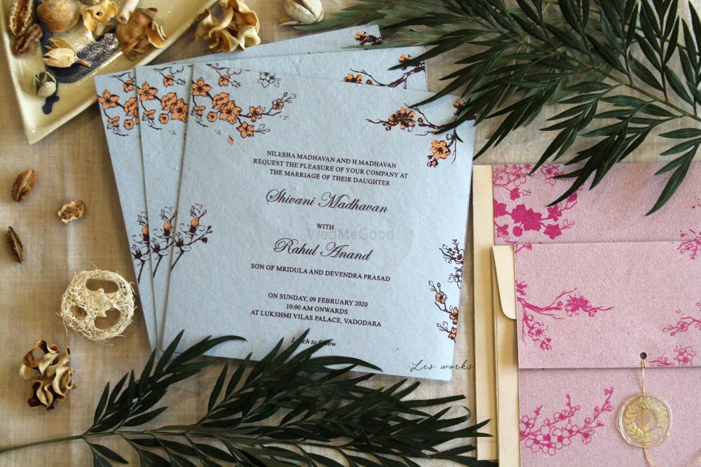 Photo From Vadodara- Cherry blossom theme wedding invite - By Les Works