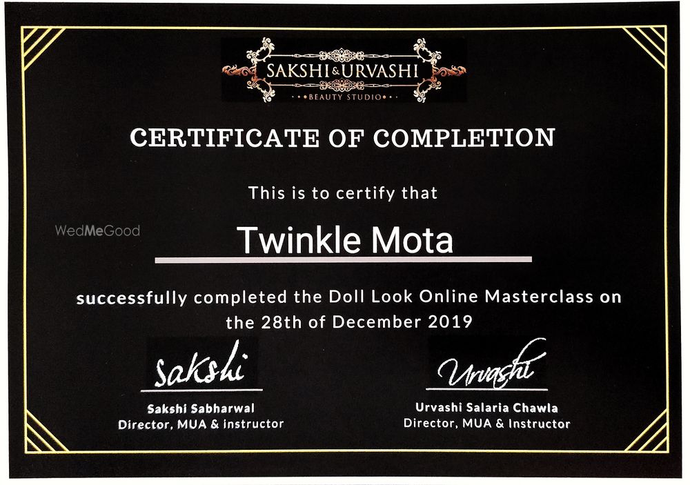 Photo From Certificate - By Twinkle Mota Makeup Artist