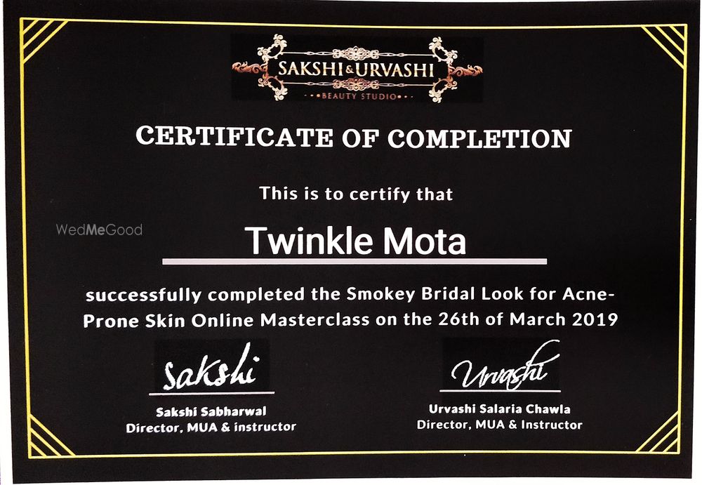 Photo From Certificate - By Twinkle Mota Makeup Artist