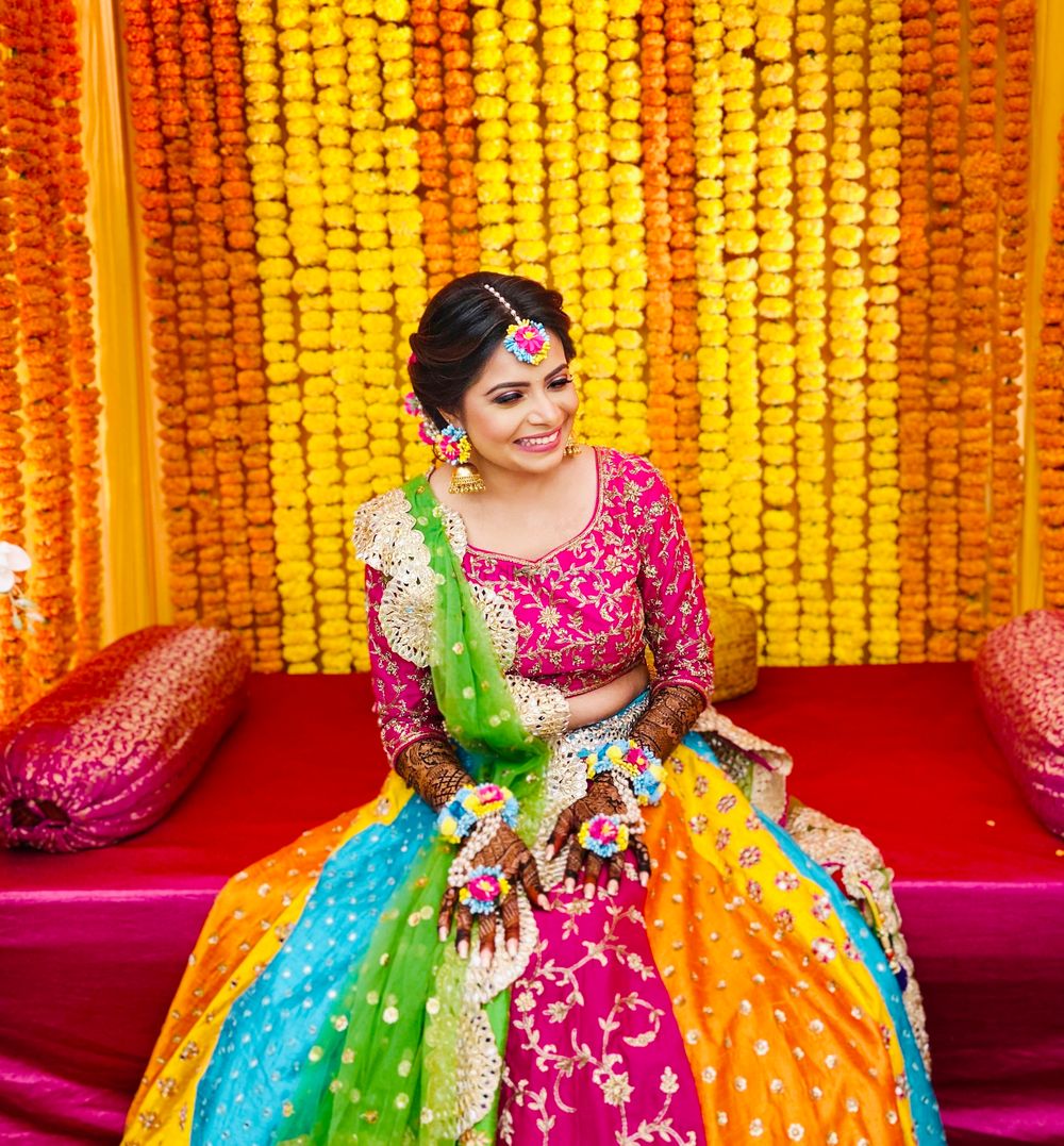 Photo of Multicolored lehenga for Mehndi
