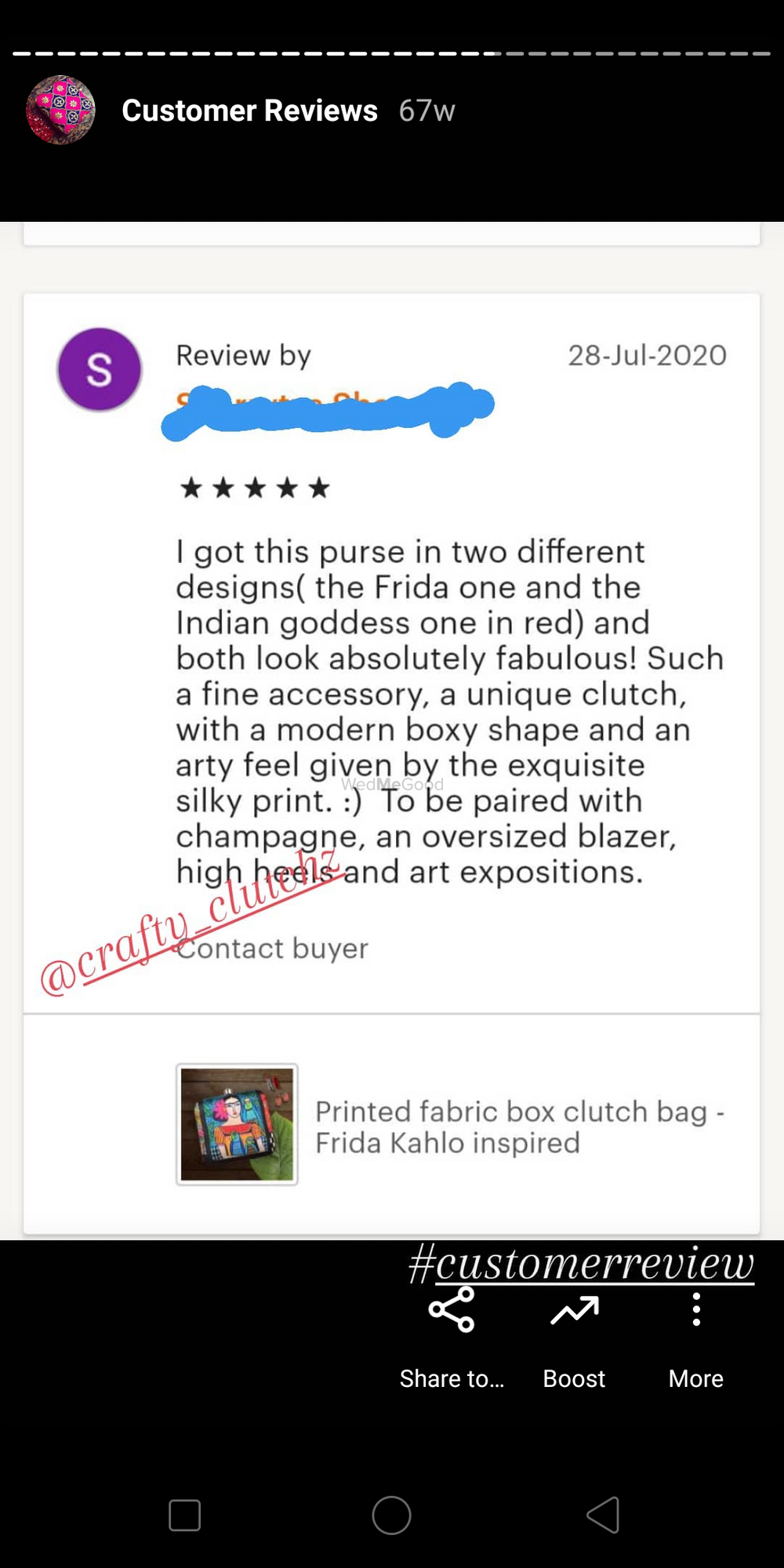 Photo From Customer reviews on different platforms - By Crafty Clutchz