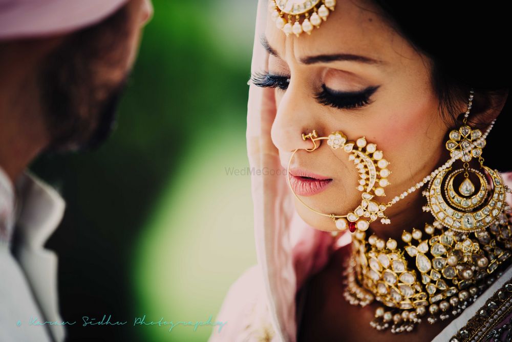 Photo of Sikh Bride in Bold Polki Jewellery with Big Nath