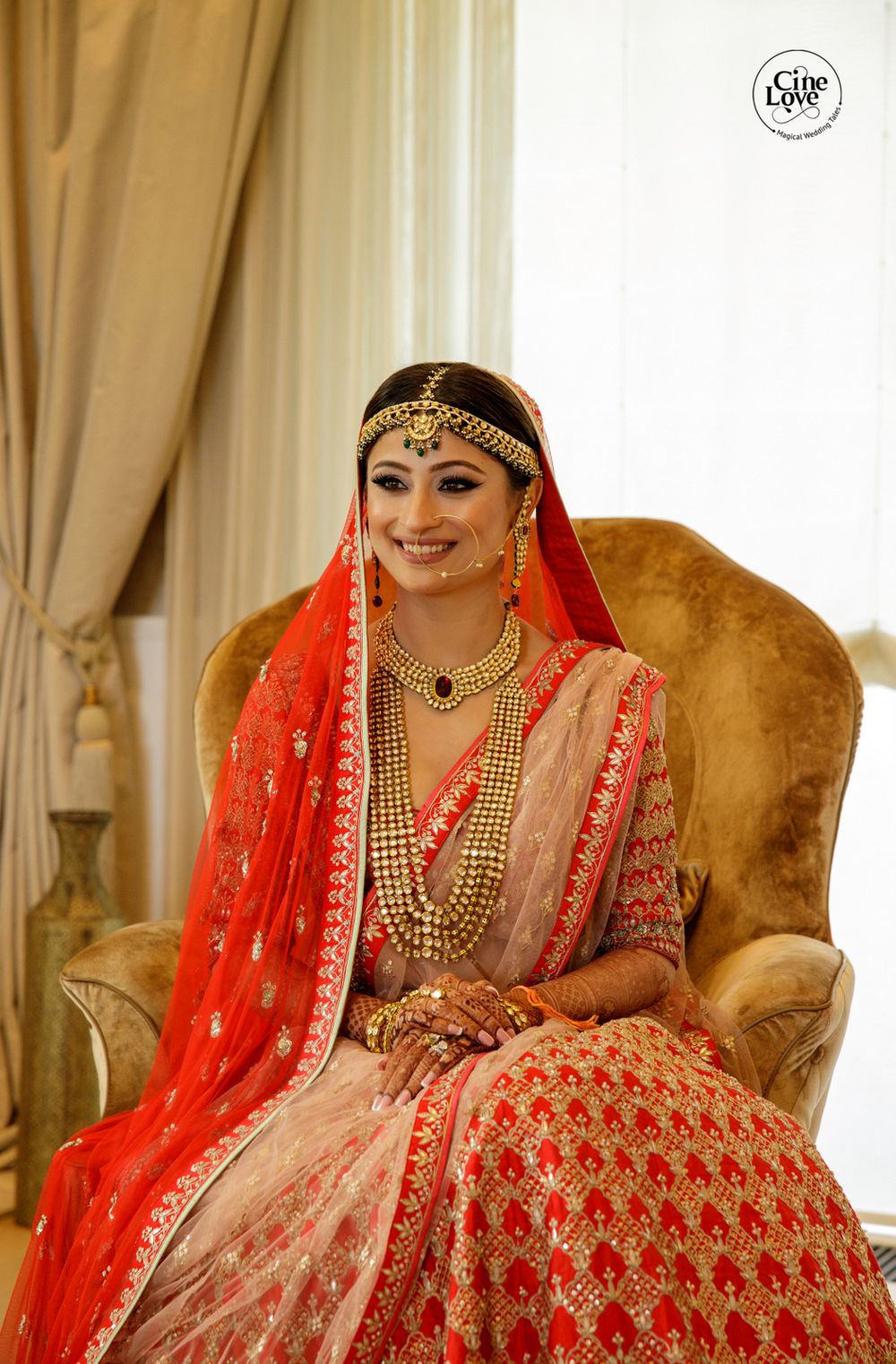 Photo of light pink and red summery lehenga with double dupatta