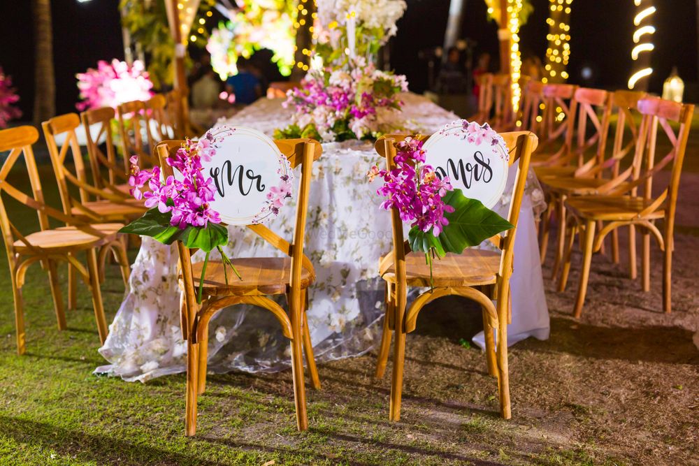 Photo of dedicated mr and mrs chairs
