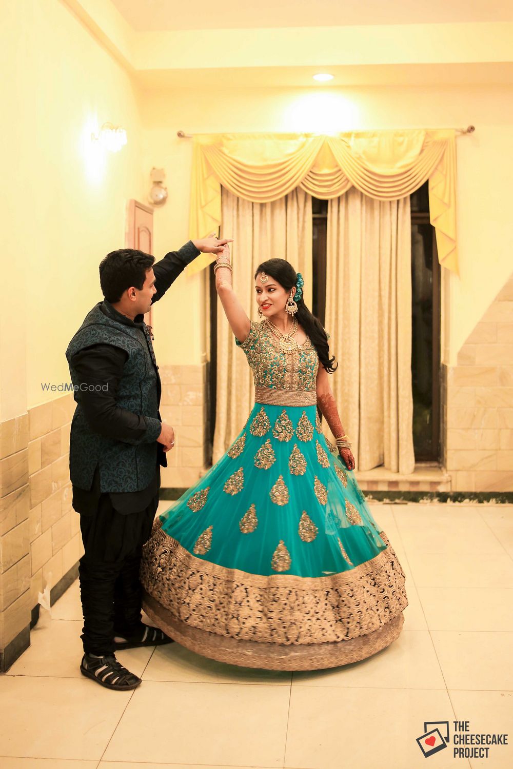 Photo of bride spinning