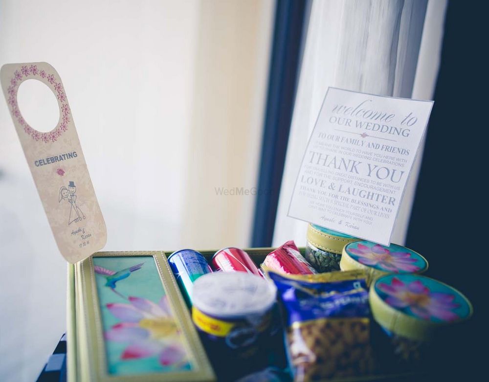 Photo of Welcome Hamper for Destination Wedding with Note