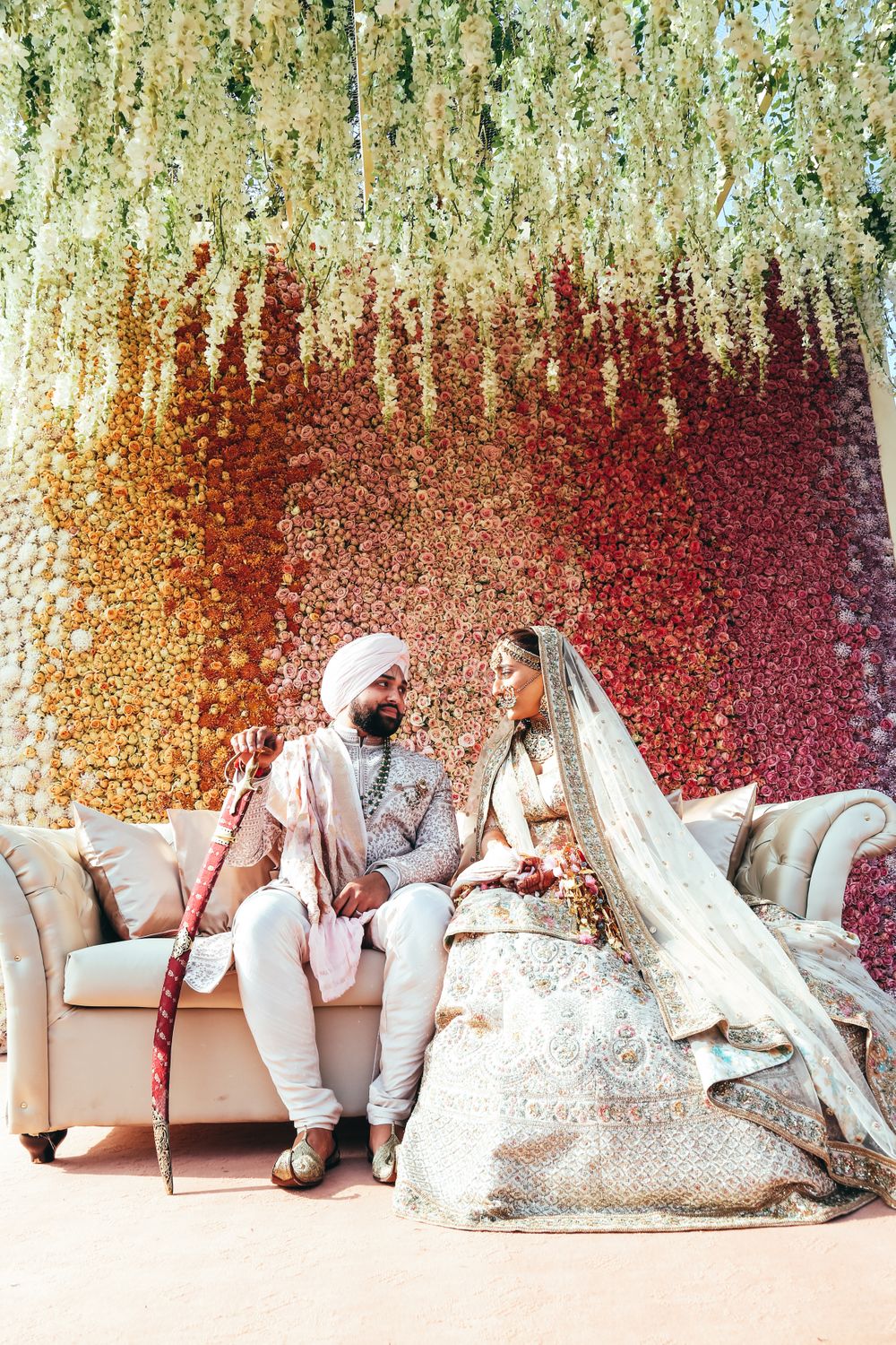 Photo of Regal Sikh couple shot from the wedding day.