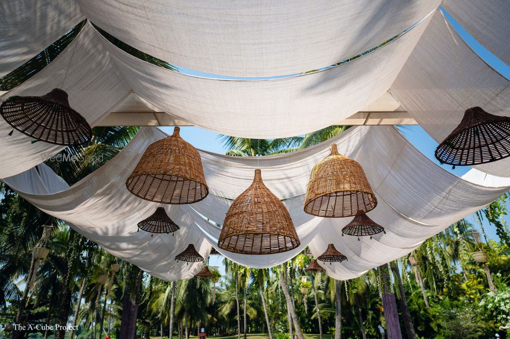 Photo of Upturned baskets in decor.