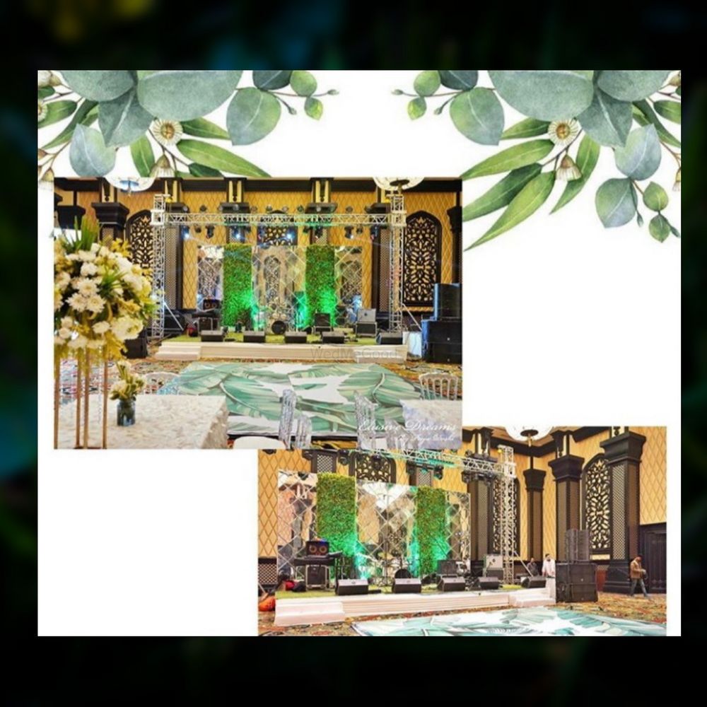 Photo From Stage With Green Floral Structure . - By Moonshine Events & Entertainments
