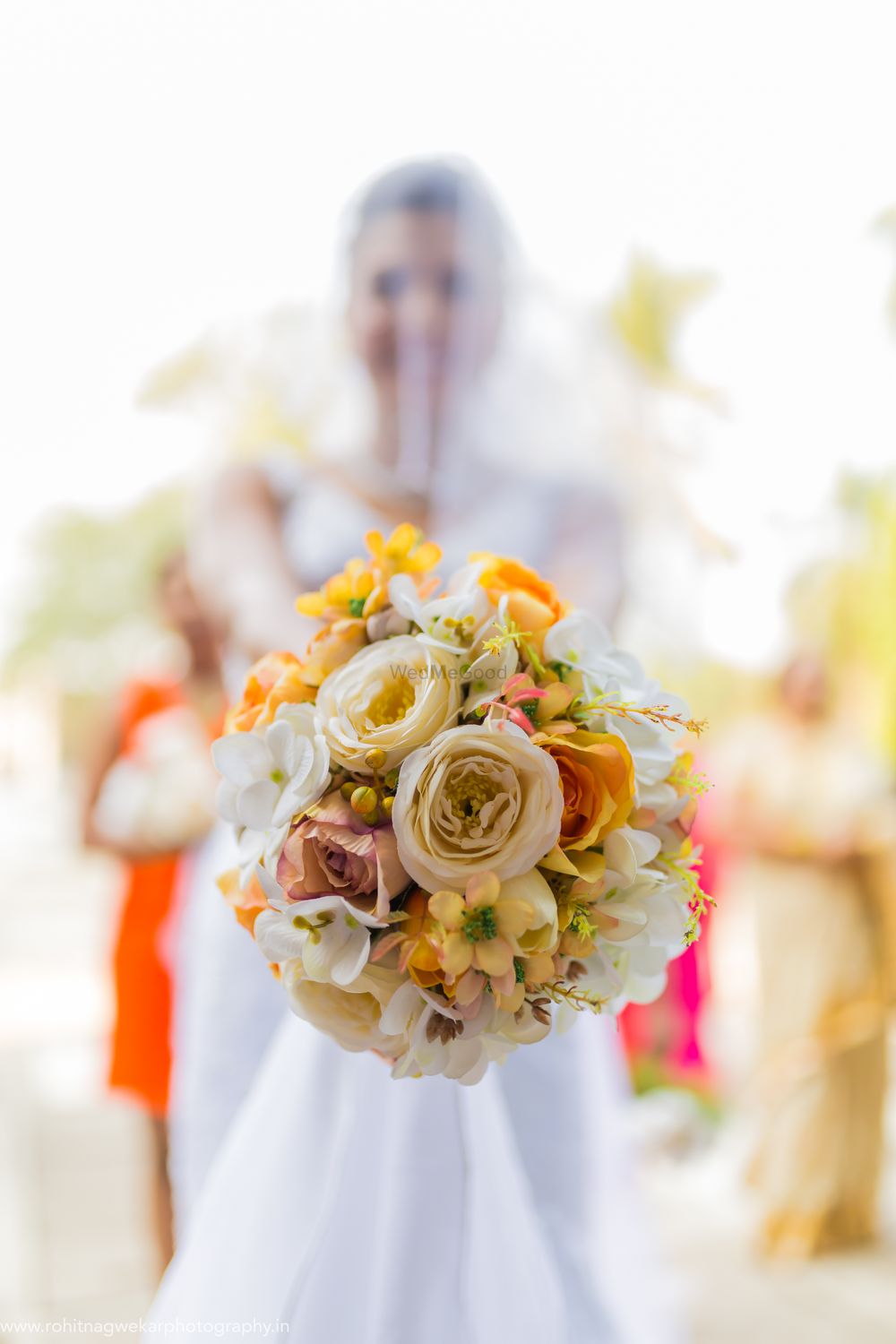 Photo of unique bridal bouquet shot