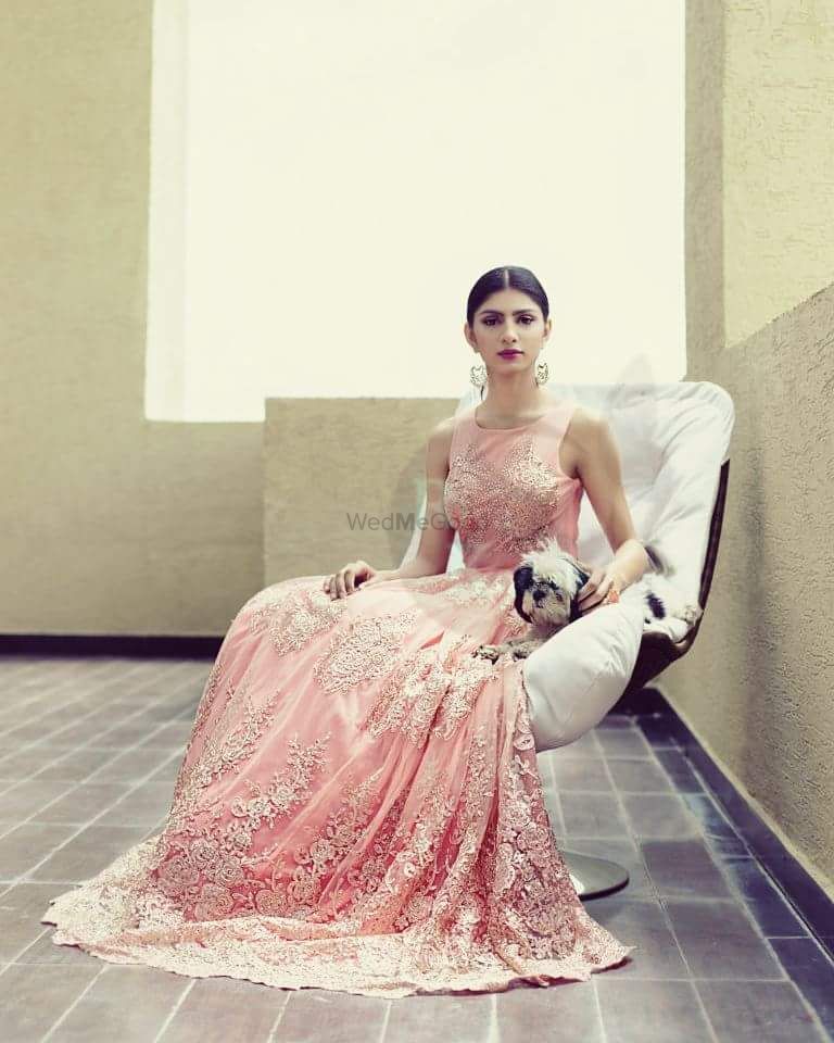 Photo of Light Pink Thread Work Evening Gown for Cocktail