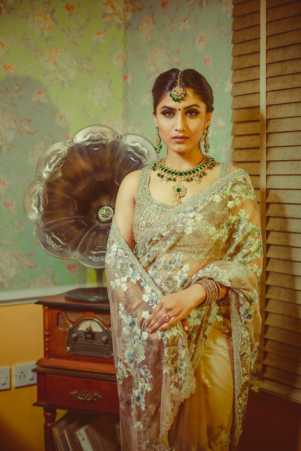 Photo of Lace saree in pastel hues