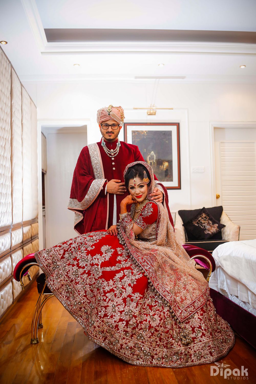 Photo of Rich Red Bridal Lehenga with Gota Work