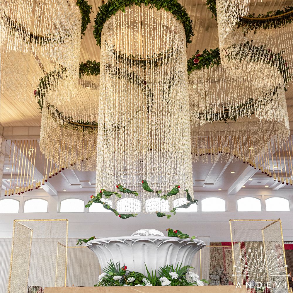 Photo of Floral chandeliers for the ceiling decor.