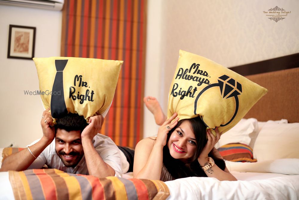 Photo of Pre wedding Shoot with Customised Cushion Props