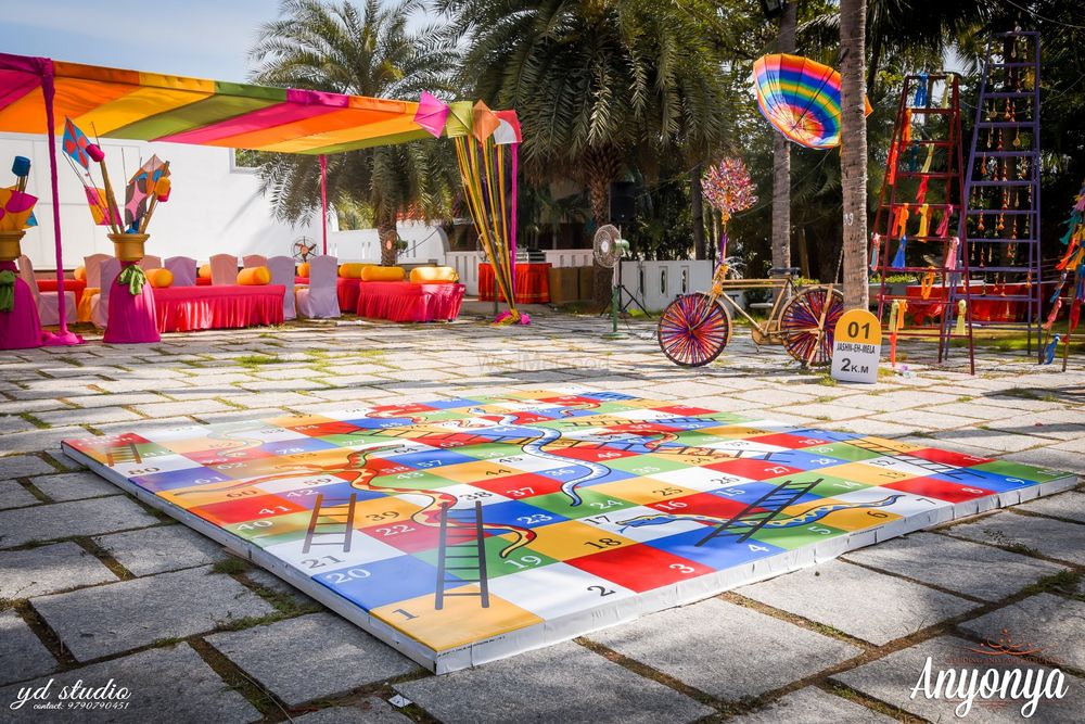 Photo of Giant Snakes and Ladder Game for Destination Wedding