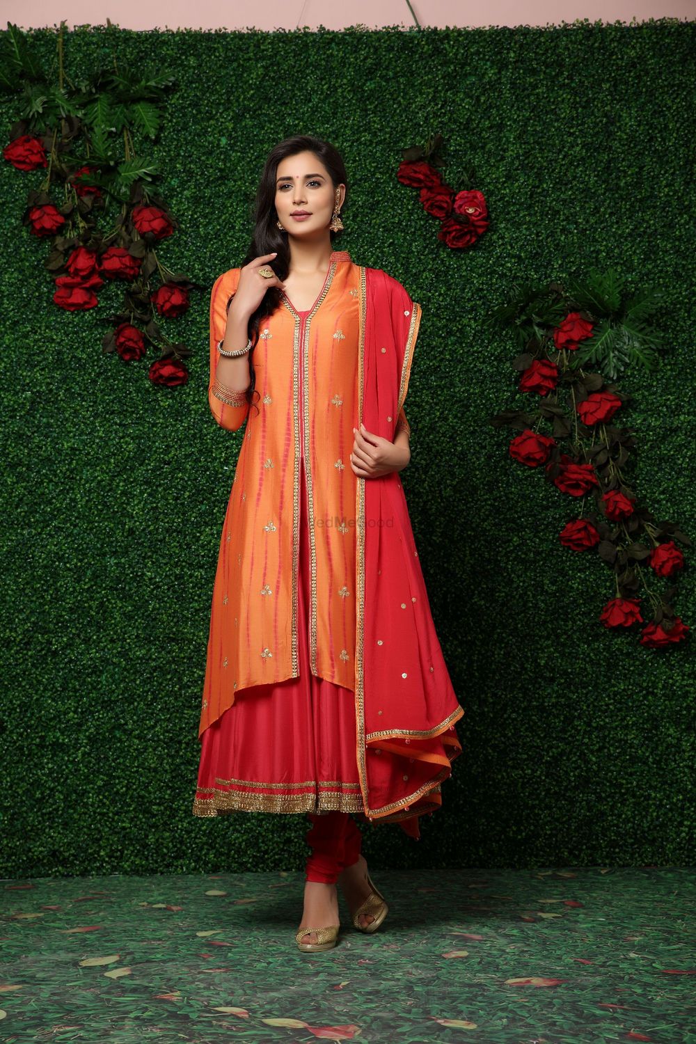 Photo of Orange and Pink Jacket Style Anarkali