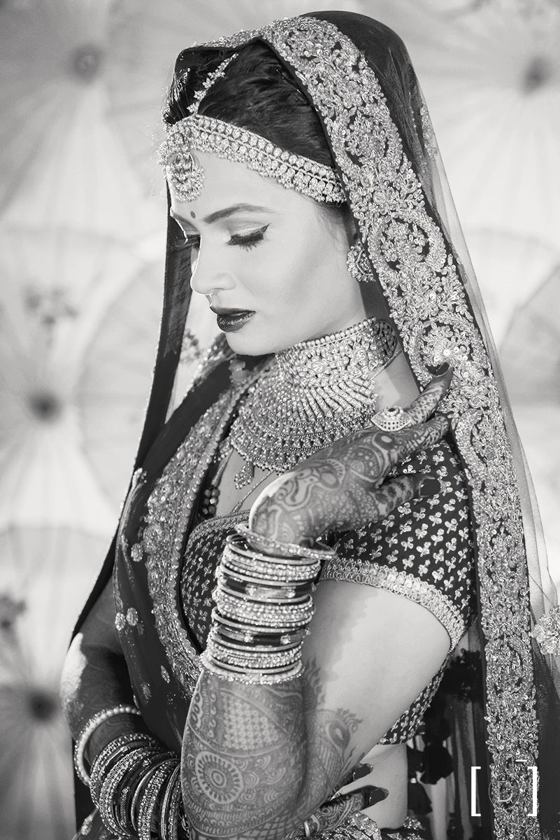 Photo of Black and White Classic Bridal Portrait
