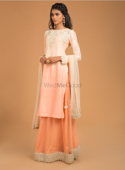 Photo of Ombre peach sharara f