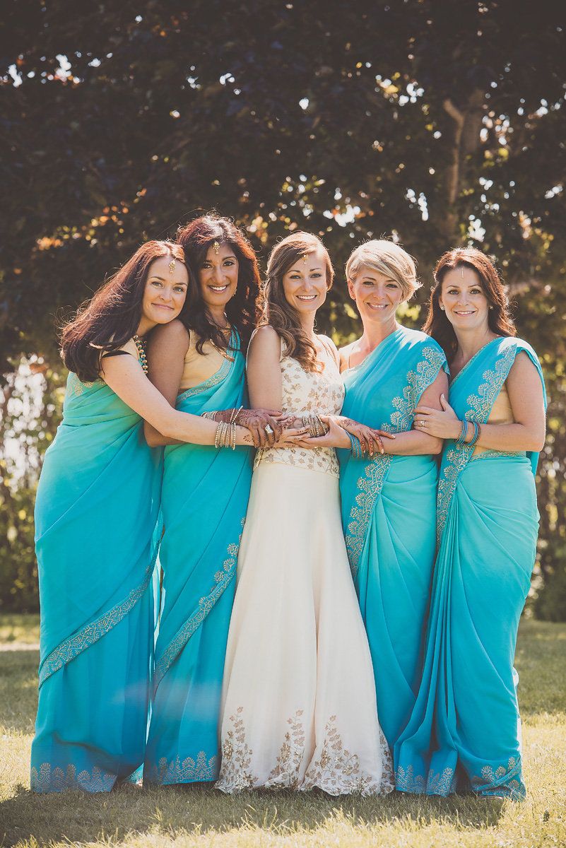 Photo of Coordinated bridesmaid sarees
