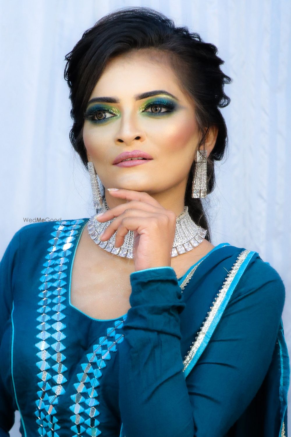 Photo From Engagement Makeup with Blue and Green Shadow - By Venisiya Hair n Beauty Care