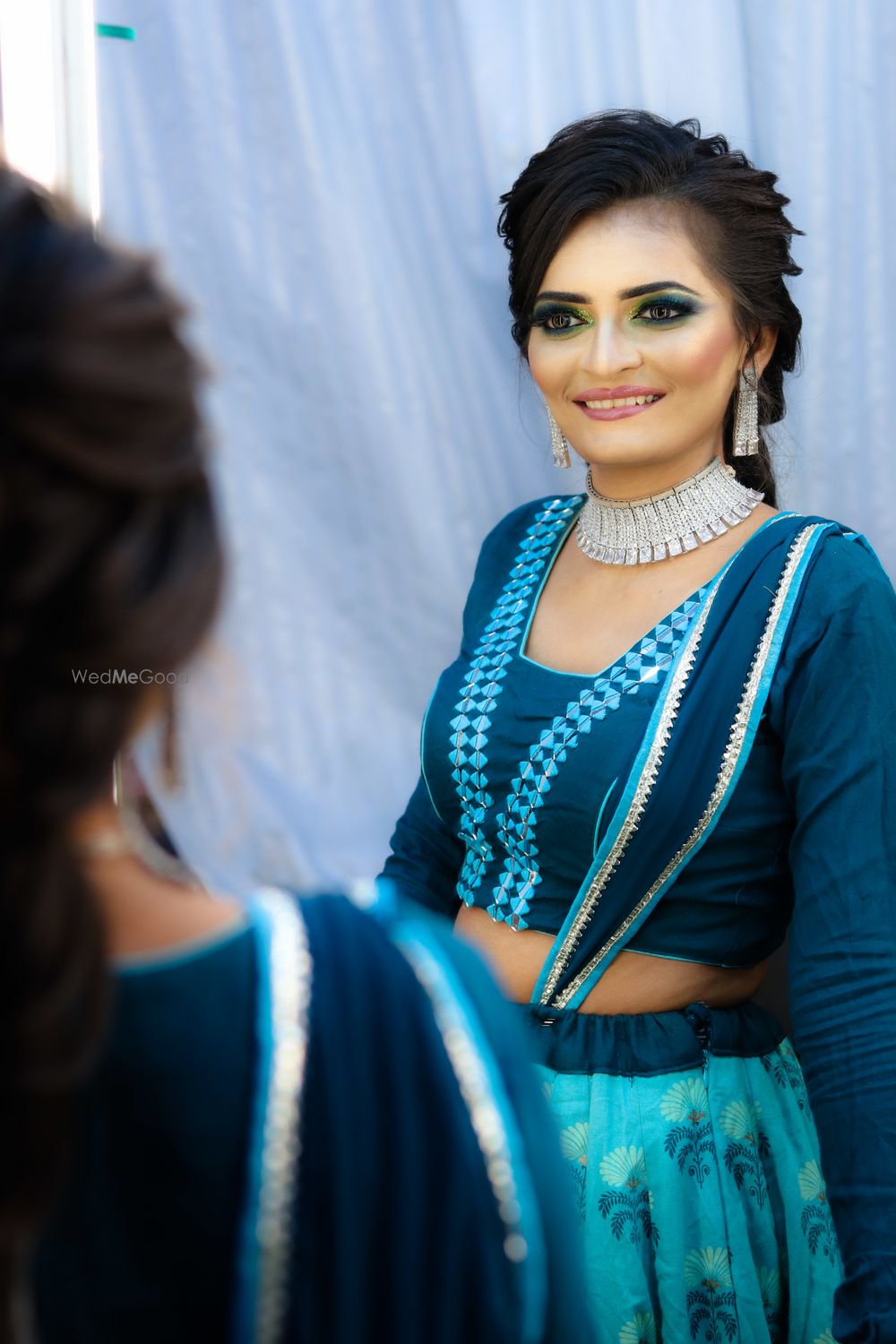 Photo From Engagement Makeup with Blue and Green Shadow - By Venisiya Hair n Beauty Care