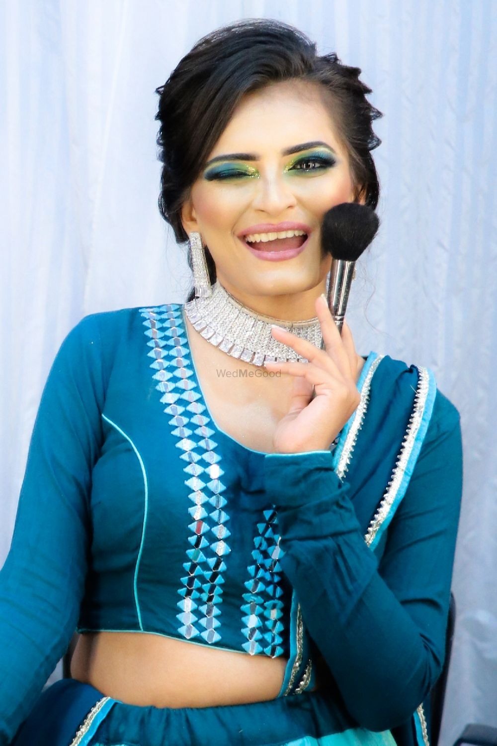 Photo From Engagement Makeup with Blue and Green Shadow - By Venisiya Hair n Beauty Care