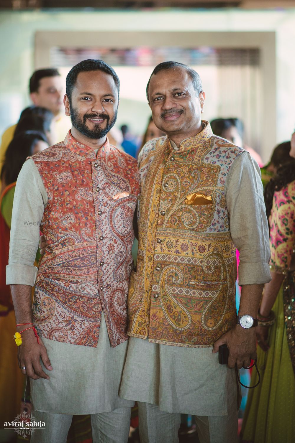 Photo of Ambi print nehru jacket for mehendi