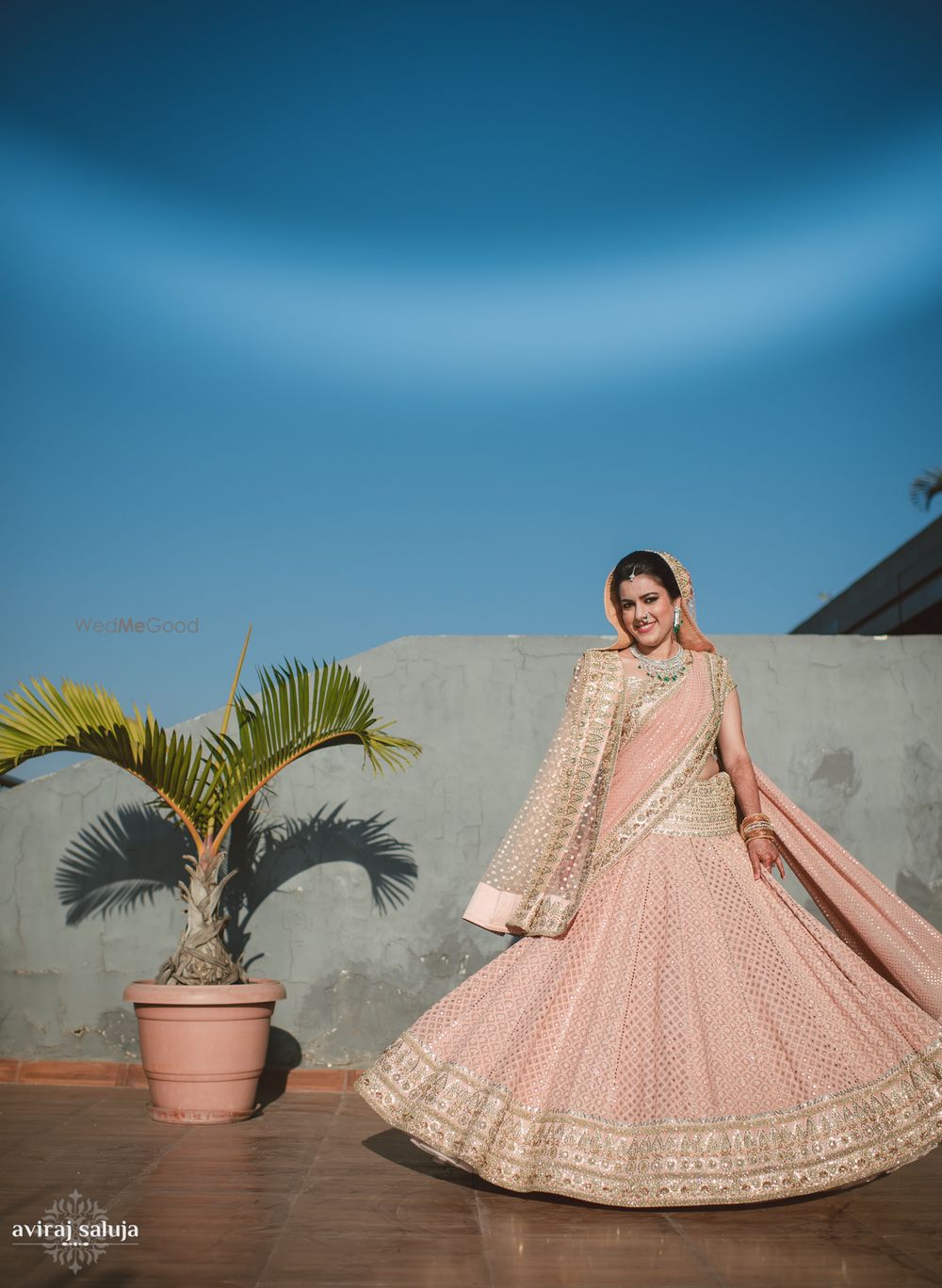 Photo of Light pink lehenga with sequin work