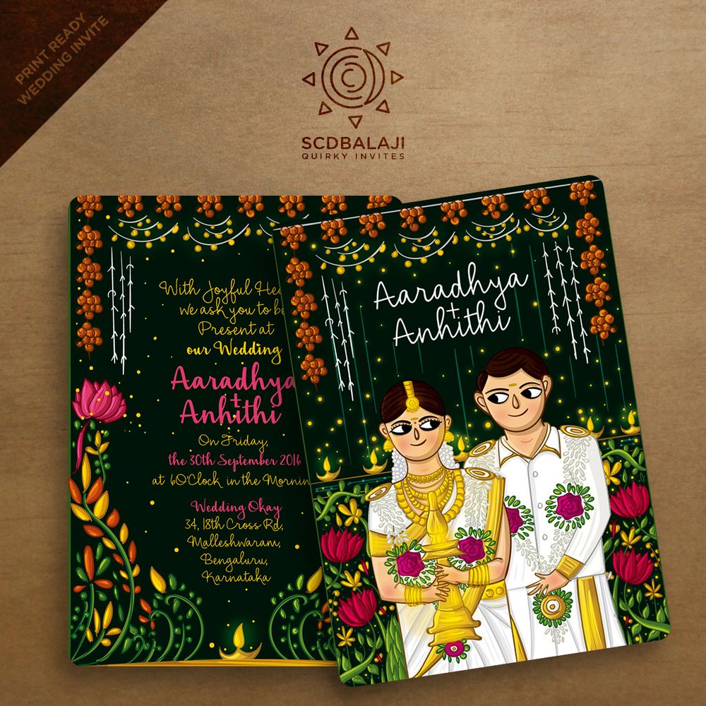 Photo From Kerala Wedding Illustrated Invite - By Atma Studios