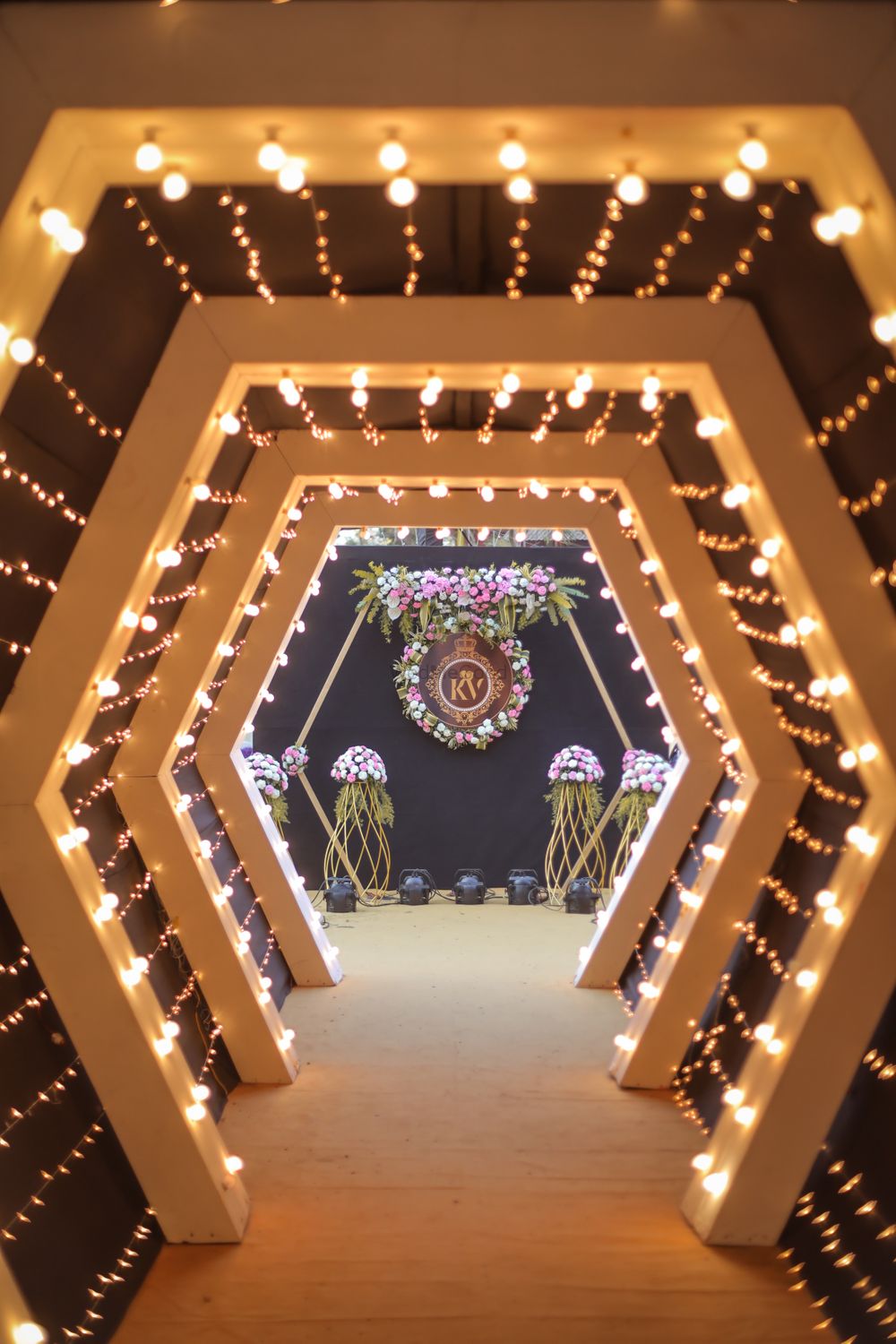 Photo of Bollywood themed entrance decor.