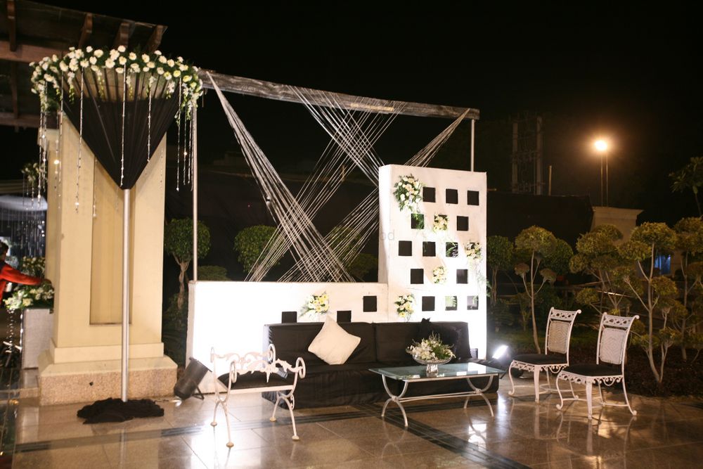 Photo of black and white theme for cocktail night