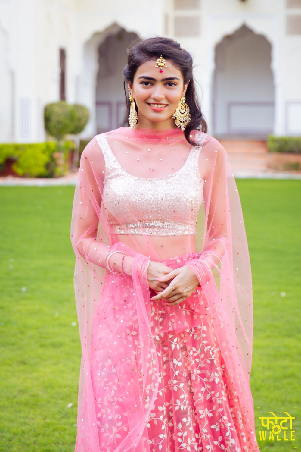 Photo of Sister of the bride in pink gota patti lehenga
