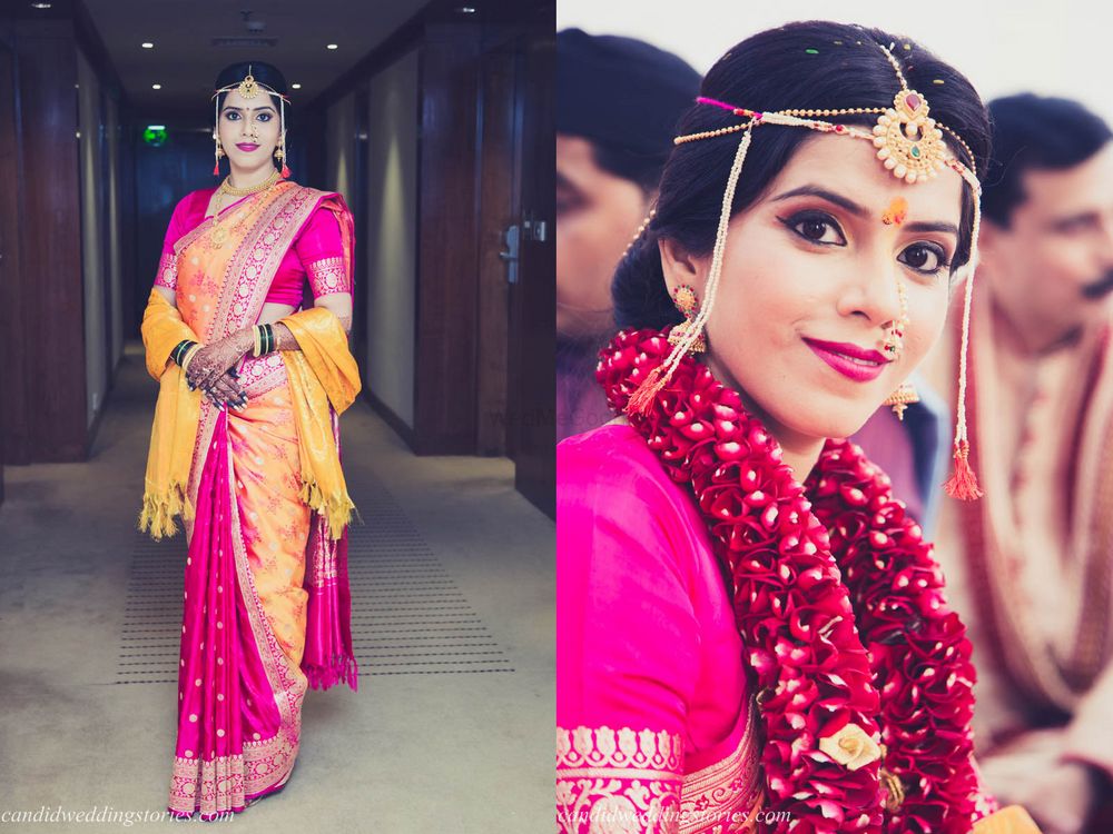 Photo of Bright pink marathi bridal look