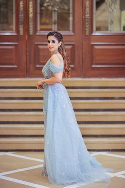 Sky blue hot sale engagement dress