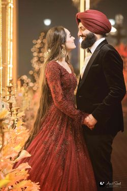 Photo of Maroon Sequin Engagement Gown Perfect For Modern Brides