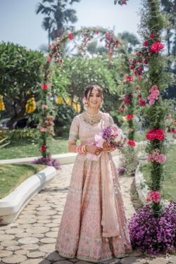 Bridal lehenga shop baby pink