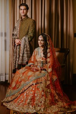 orange indian wedding dresses