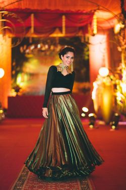 Gold clearance lehenga skirt